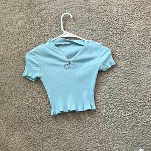 Blue crop top